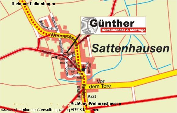 Lageplan der Werkstatt in Sattenhausen