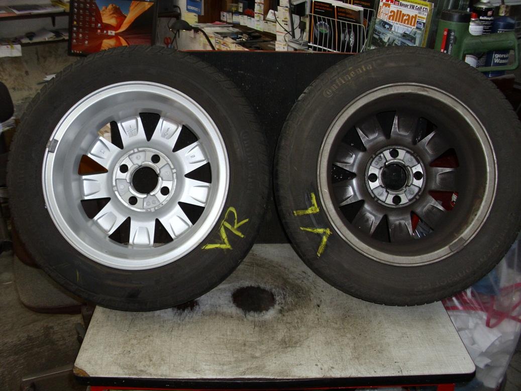 Radwaschmaschine: R�der vorher vs. nachher